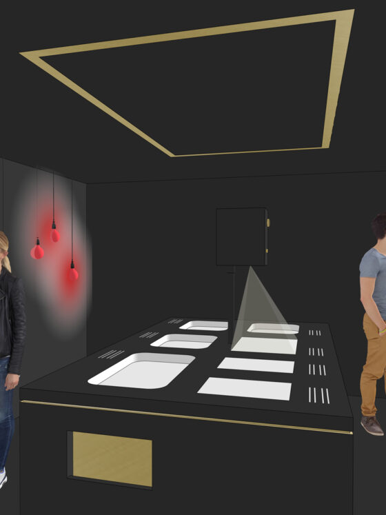 Darstellung einer Dunkelkammer im Bereich Technik und Historie im Ernst Leitz Museum Wetzlar